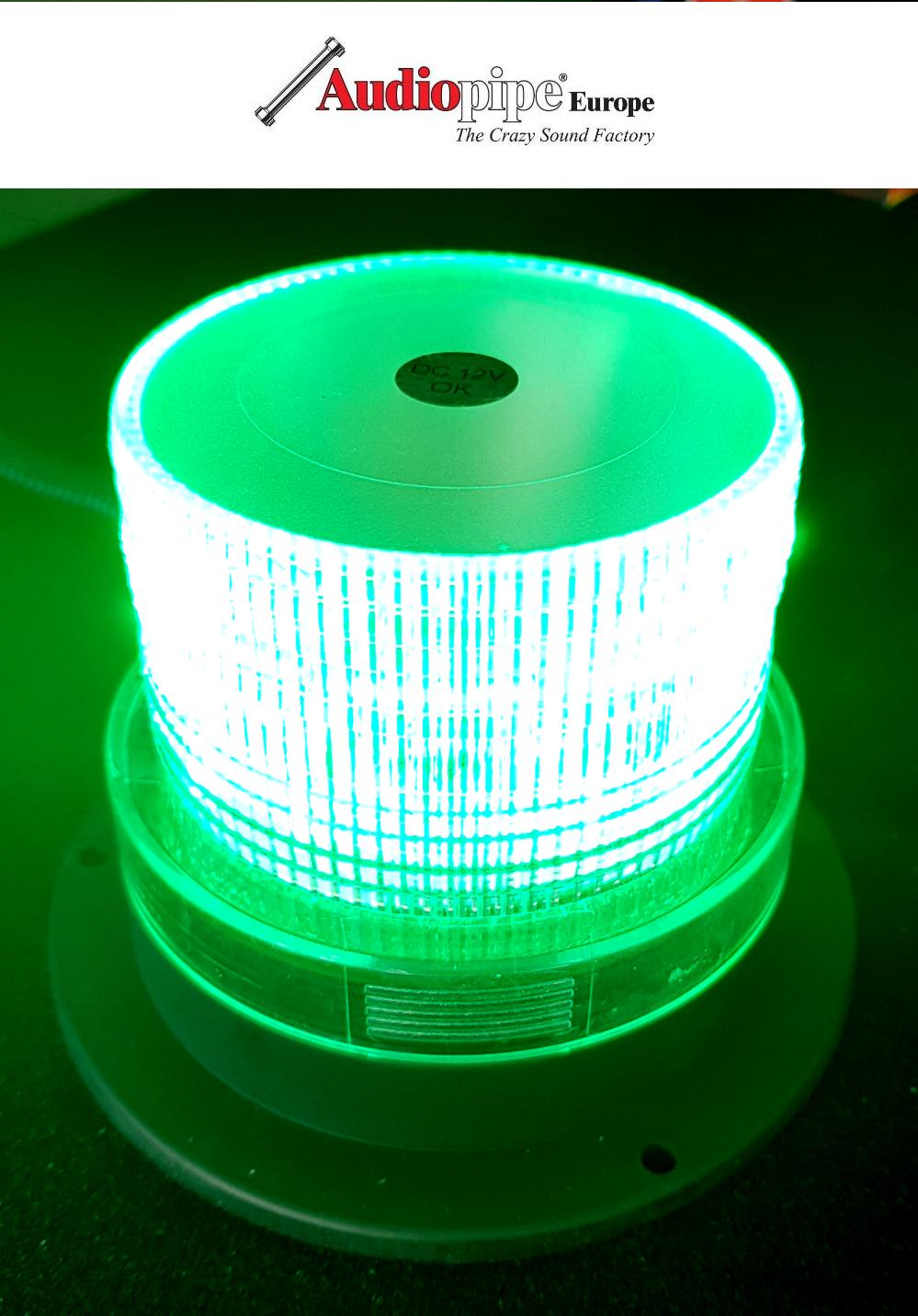 LED Rundumblitzleuchte RD Magnetfuß 12V mit KFZ-Stecker