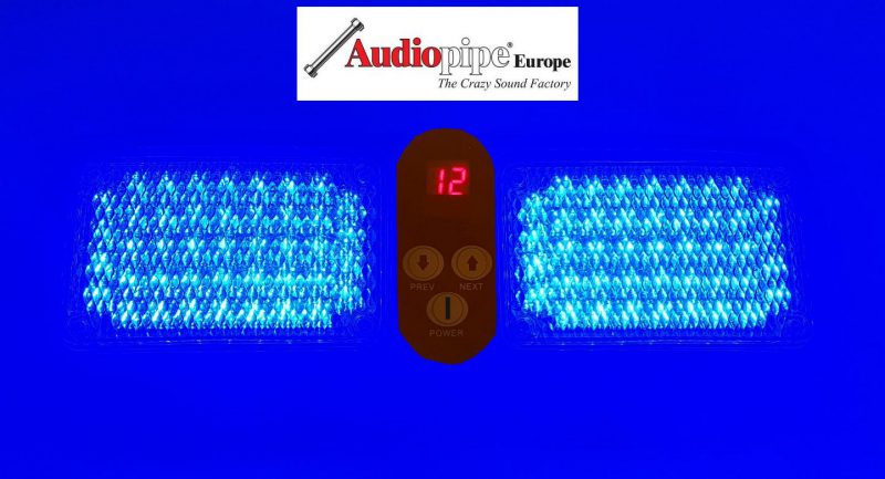 LED Frontblitzer USA Police Strobo PACE CAR BLAU/ROT 12W - Audiopipe