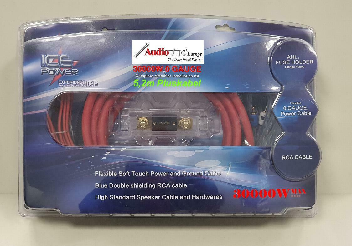 Verstärker Endstufen Anschluss Set 5,2m Kabel Kit 35mm² bis 3.000 W -  Audiopipe